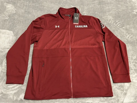Men's Under Armour Garnet South Carolina Gamecocks Knit Warm-Up Full-Zip Jacket Cover