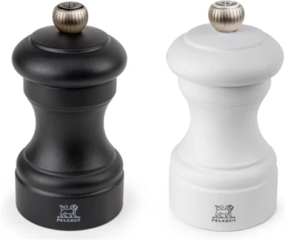 Juego de molinillo de sal y pimienta manual Peugeot Bistro Duo - clásico negro/blanco Foto 1 de 4