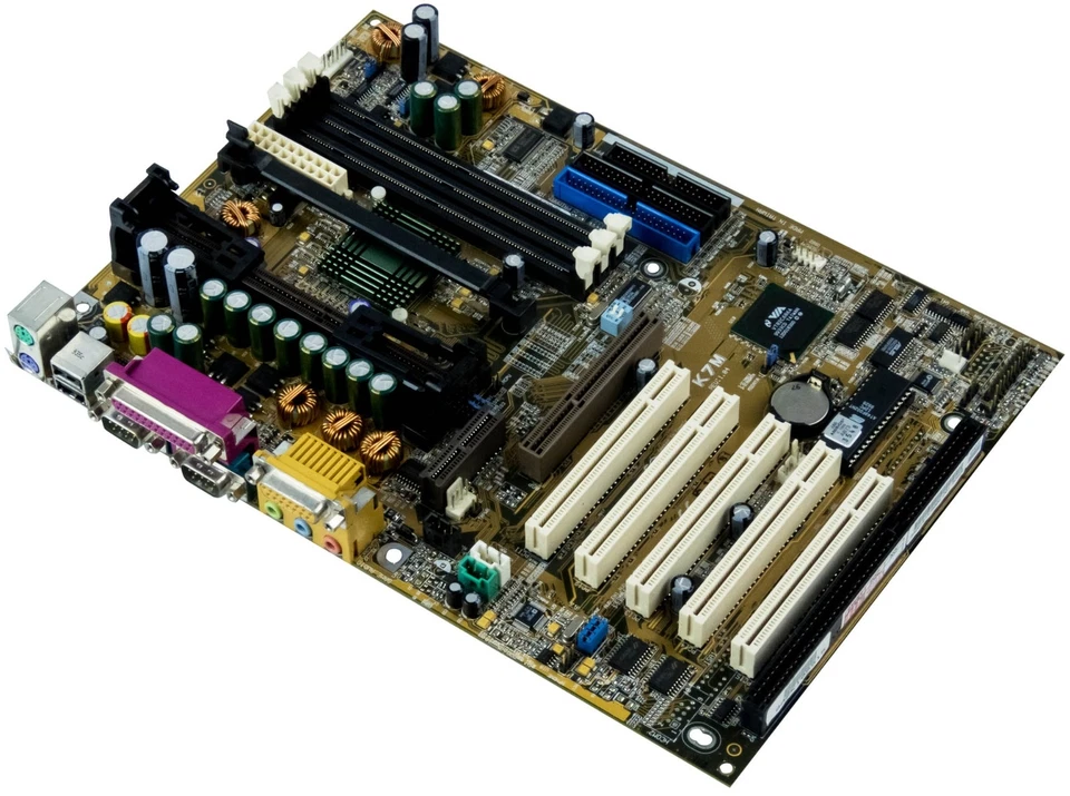 ASUS K7M AMD 751 SLOT 1 3X SDRAM ISA 5X PCI AGP ATX MAINBOARD - Immagine 1 di 2