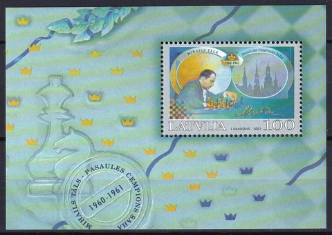 Latvia 2001 Chess MNH Block Cover