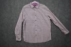 Claiborne Shirt XL Purple Stretch Button Up Cotton Flip Cuff Long Sleeve Mens