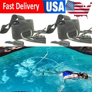 2x Pulling Ankle Strap Band Swim Strength Training Equipment Harness belt Leash - Picture 1 of 8