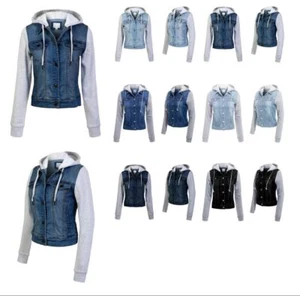 MixMatchy klassische lässige Denimjacke mit Kapuze - Bild 1 von 17