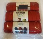New 3 Skeins Caron Simply Soft Acrylic Yarn Harvest Red 09763 - 6 Oz. 315 Yards