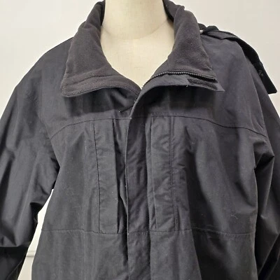 Chaqueta de lluvia Eddie Bauer WeatherEdge con capucha para mujer talla grande negra cortavientos Foto 1 de 4