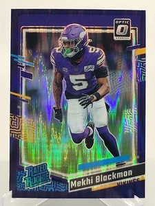 2023 PANINI DONRUSS OPTIC MEKHI BLACKMON PURPLE SHOCKWAVE ROOKIE CARD VIKINGS - Picture 1 of 2