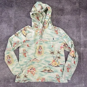Herren Polo Ralph Lauren Hula Mädchen Surf Hawaii Bär leichter Hoodie Sweatshirt Gr. L - Bild 1 von 3
