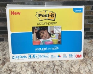 Post-It Brand Picture Paper Semi Gloss 2 x 40 Packs 4x6 in. 7.5 mil Ink Jet NEW - Picture 1 of 2