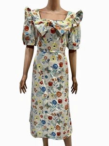 NWT Vintage Retro Style Midi Dress Ruffle One Size FitsSML - Picture 1 of 15