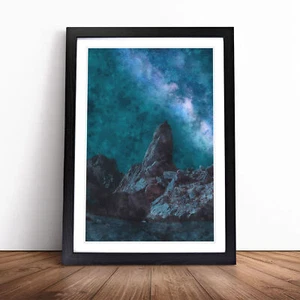 Cuadro póster impresión arte pared lienzo enmarcado rocas debajo de las estrellas, decoración del hogar - Imagen 1 de 9