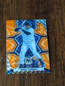 2022 Panini Mosaic Orange Reactive Prizm Miguel Cabrera Detroit Tigers #183 - Picture 1 of 3