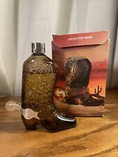 Vintage Style Avon Cowboy Boot Cologne Brown Glass Bottle Decanter, Collectible!