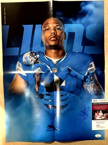 Póster del programa desplegable 16x20 firmado por David Montgomery de los Detroit Lions 27/10/24 JSA - Imagen 1 de 3