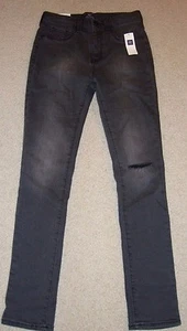 New Gap Kids Girls High Waist Rip Super Skinny Fit Pants Dark Gray Size 12 - Picture 1 of 5