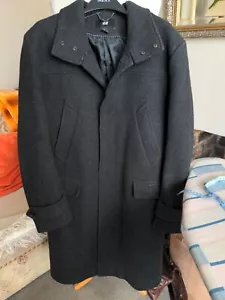 H&M Mens Charcoal Grey Overcoat Coat Size 40" Chest SB - Picture 1 of 15