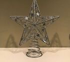 12.5" Tall Wrought Iron Silver Glitter Star Tree Topper