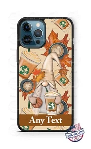 Gnome Autumn Fall Leaves Star Coffee Personalized Phone Case Cover - Cute Gift - Picture 1 of 10