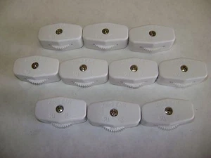 10 WHITE KS-30 IN LINE ROTARY ON /OFF LAMP SWITCHES FOR 5.5mm DOUBLE WIRE DR134 - Picture 1 of 2