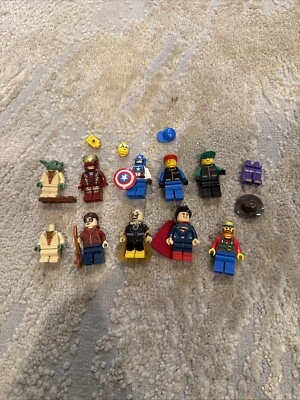 Mixed Lot of  9 Lego  Mini Figures Iron Man , Yoda , Scarecrow , Rock Rider More - Image 1 of 4