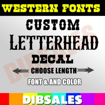 Calcomanía adhesiva de vinilo con letras de texto occidental personalizada remolque de ventana negocio, etc. Foto 1 de 2
