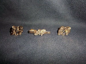 Vintage Anson Comedy & Tragedy Tie Bar and Cuff Links Set - Picture 1 of 11
