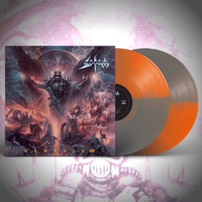 Sodom - Genesis XIX 2xLP limited 500 on ORANGE/OPAQUE SILVER Split Color Vinyl Foto 1 de 4