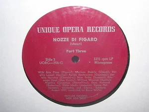 Nozze Di Figaro (Mozart) Unique Opera Records UORC-256 Side 3 & 4 Only - Imagen 1 de 2