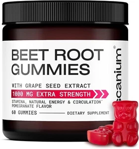 Beet Root Gummies 1000mg Grape Seed Extract 1000mg Circulation Heart Health 60pc - Picture 1 of 6