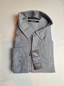 Cedar Wood State 17.5" Regular Fit Button Cuff Grey - Picture 1 of 2
