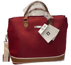 Anne Klein Canvas Tote Bag Business Travel Laptop Sleeve Red