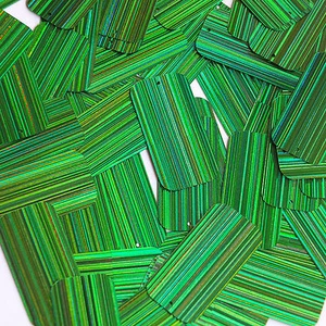 Lentejuelas de costura reflectante rectangulares de 1,5 pulgadas con lentejuelas verdes para luces de ciudad - Imagen 1 de 2