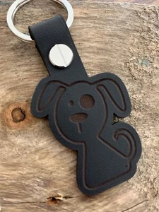 DOG Breeder Leather Keyring Keychain Fob Gift Black - Picture 1 of 2
