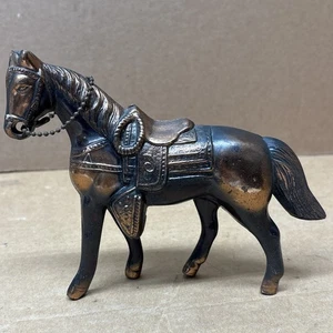 Vintage 1950s Cast Pot Metal Horse Carnival Toy Souvenir Copper-Tone - Picture 1 of 7