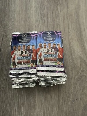 MATCH ATTAX UEFA CHAMPIONS LEAGUE 2018/19 50 SEALED PACKETS 7 CARDS PER PACK - Image 1 of 2