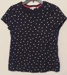 Boden Damen Popover Bluse Metallic Gold Polka Dot Medium Navy Kurzarm - Bild 1 von 7