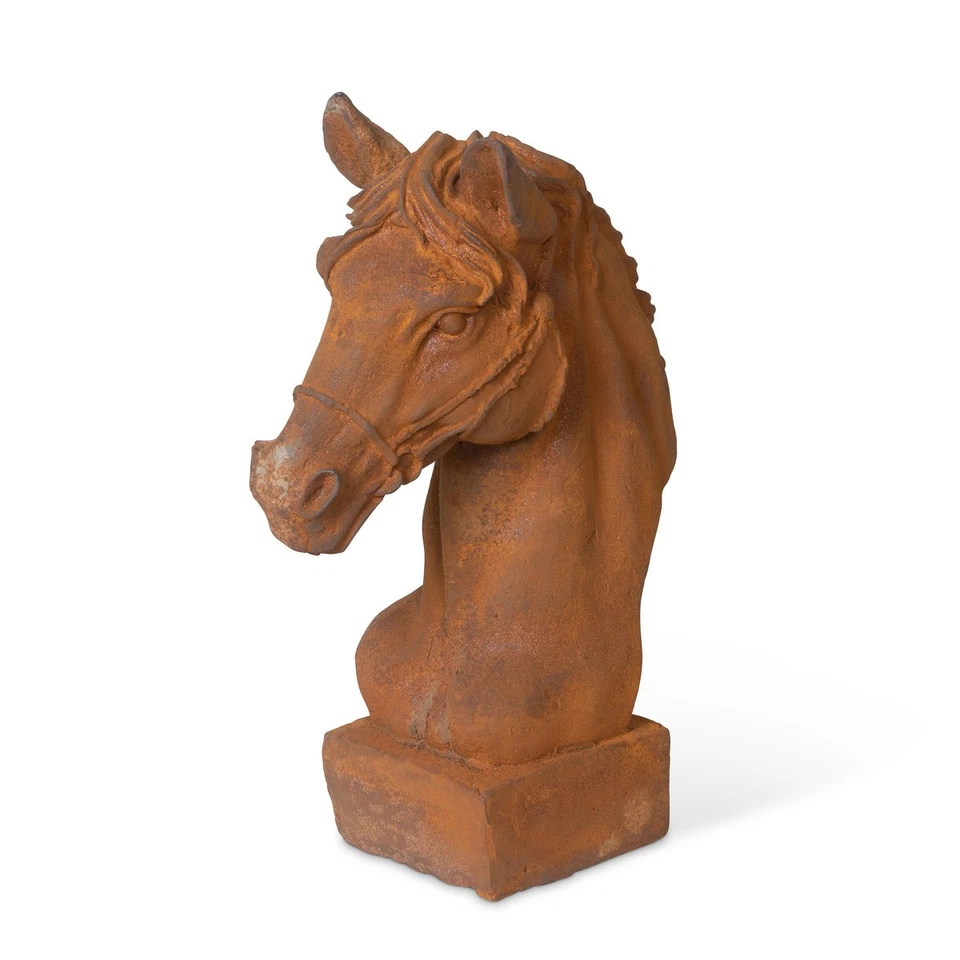 Thoroughbred Cast Iron Bust Vintage Equestrian Horse Decor - Image 1 of 1
