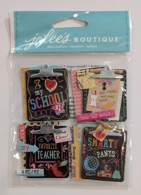 RARE Jolee's Chalk Clipboard School Supplies Scrapbooking Stickers - Image 1 of 2