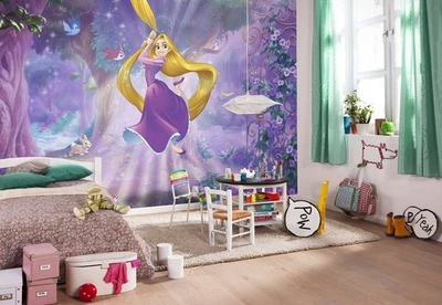Mural Papel Pintado Rapunzel Dormitorio Niñas Disney Pared Púrpura DECORACIÓN 12x8 pies Foto 1 de 4