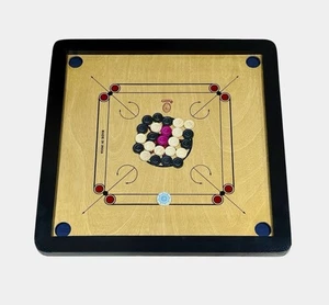 Juego de mesa Carrom madera premium 27 x 27 pulgadas con 24 monedas y 1 golpeador - Imagen 1 de 3