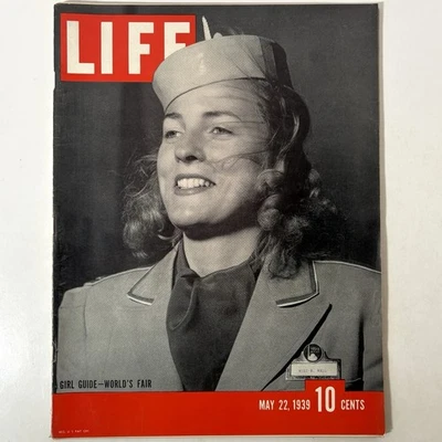 Life Magazine Vintage May 22 1939 Girl Guide World’s Fair Old 30’s WWII-Era Ads - Image 1 of 4