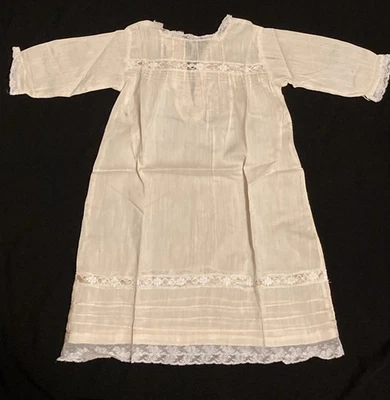 Antique Victorian Baby Pale Pink Cotton Batiste Christening Gown - Image 1 of 4