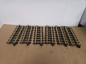K New Bright   G Scale Lot of 6 Brass Rail 10" Track Sections - Picture 1 of 2