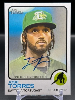 2022 Topps Heritage Minor League Jose Torres ROA-JT Real One Auto - Image 1 of 2