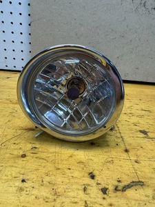 Chrome Black Bullet Headlight Harley Sportster Dyna Softail Chopper Bobber - Picture 1 of 8