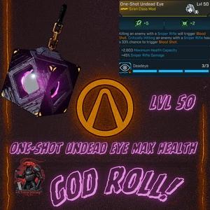 Borderlands 4 One Shot Undead Eye Vex Max Clase de Salud Mod God Roll PC Xbox PS5 - Imagen 1 de 2