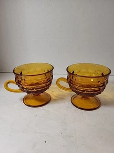 2 Vintage Colony Indiana Glas Bernstein Whitehall Bowle Becher - Bild 1 von 9