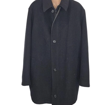 Abrigo Jones New York Para Hombre XLarge Negro Abrigo de Coche Acolchado Forrado Botón Cremallera Abrigo Foto 1 de 4