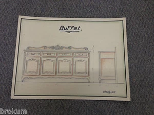 French School 1900 - Study Buffet French Style-Architectural Furniture Drawing - Picture 1 of 6