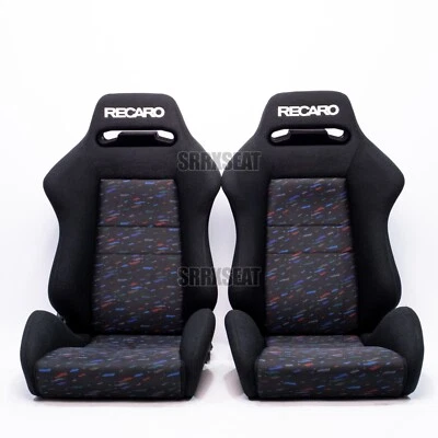 【1 PAIR】AUTHENTIC RECARO SR2 JZA80 CONFETTI Very Good Condition【US LOCATION】 - Image 1 of 4