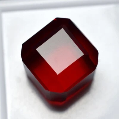 51.25 Ct Extremely  Lab-Created Ruby Red Cube Cut CERTIFIED Loose Gemstone - Image 1 of 4